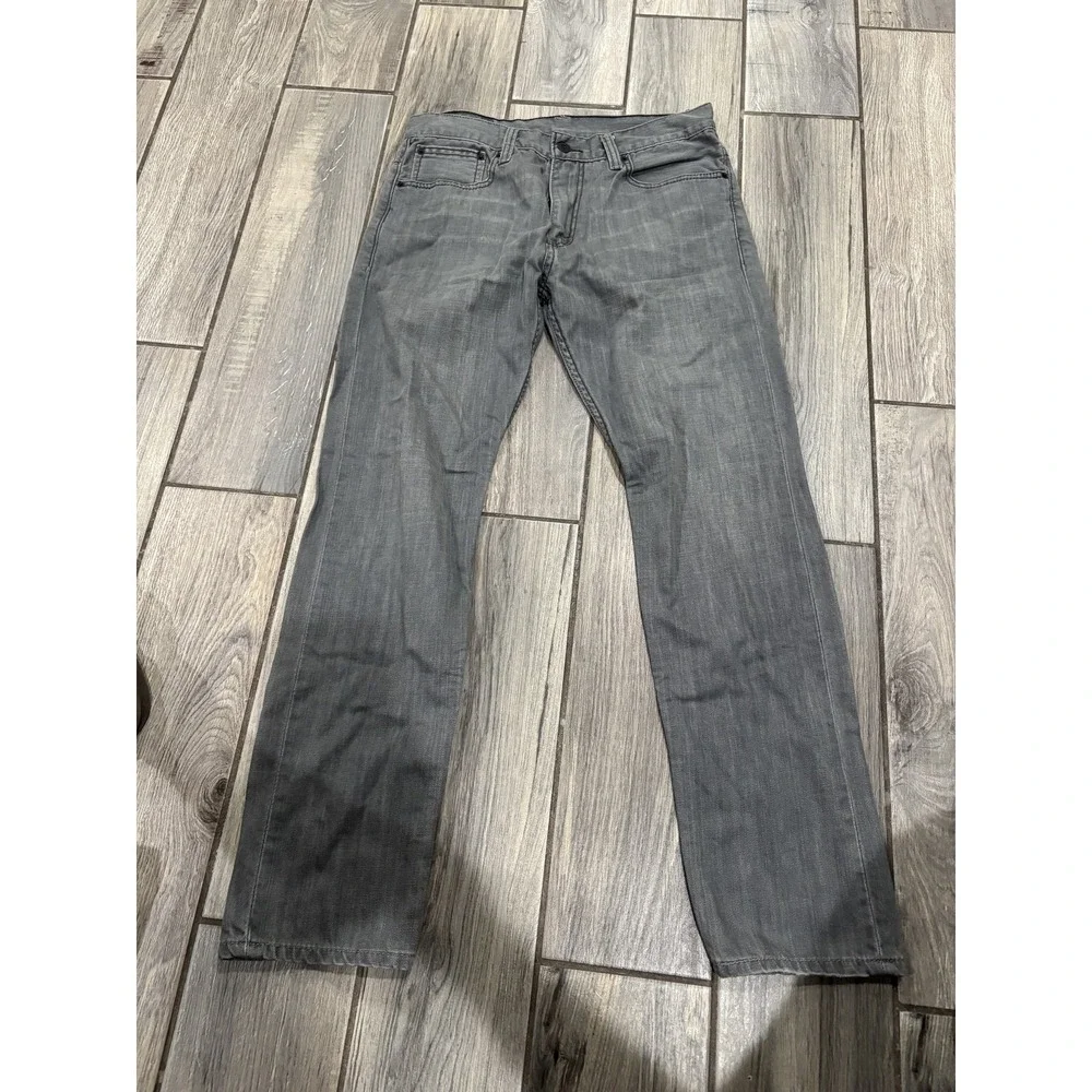 Levi's 521 Men's W32 L32 Gray Slim Fit Straight Leg Denim Jeans
